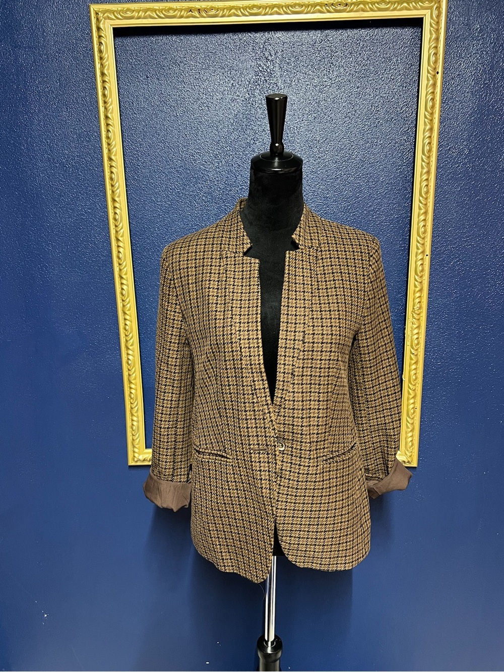 Old Navy Brown Houndstooth Blazer